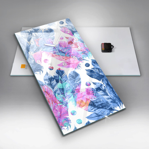 Zegar ścienny pionowy Kolorowe pióra