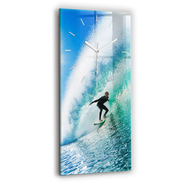 Zegar szklany pionowy Surfing na Hawajach