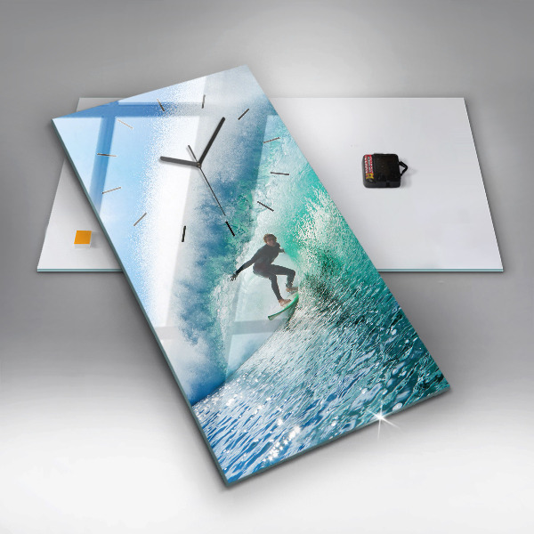 Zegar szklany pionowy Surfing na Hawajach