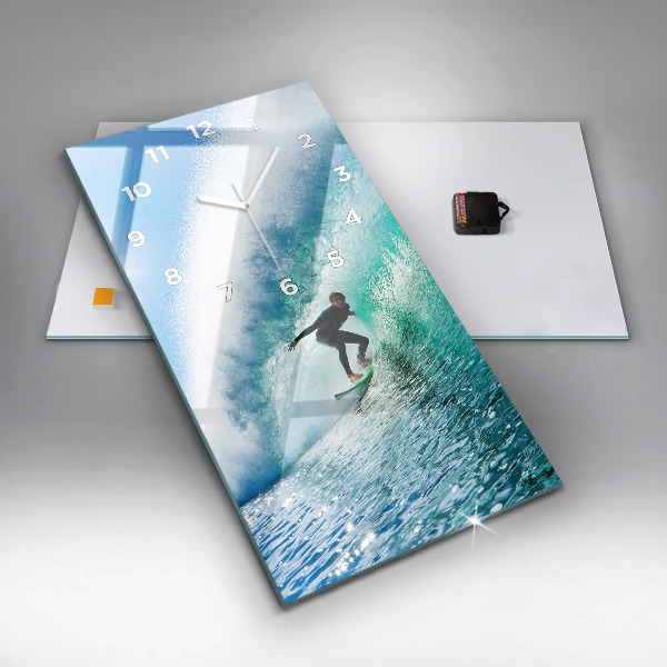Zegar szklany pionowy Surfing na Hawajach