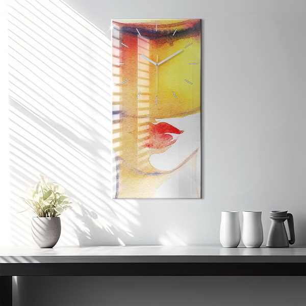 Zegar ścienny pionowy Kobieta w kapeluszu