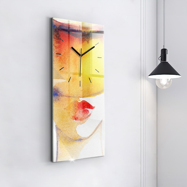 Zegar ścienny pionowy Kobieta w kapeluszu