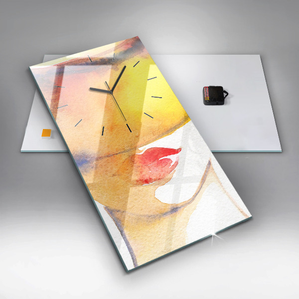 Zegar ścienny pionowy Kobieta w kapeluszu