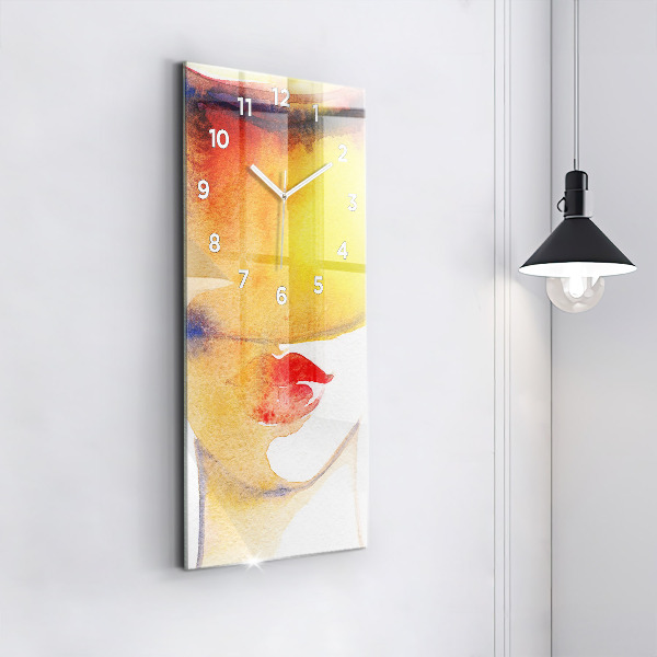 Zegar ścienny pionowy Kobieta w kapeluszu