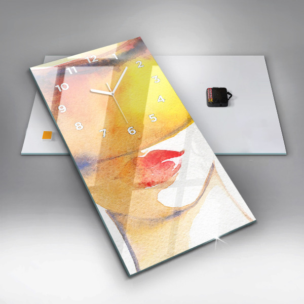 Zegar ścienny pionowy Kobieta w kapeluszu