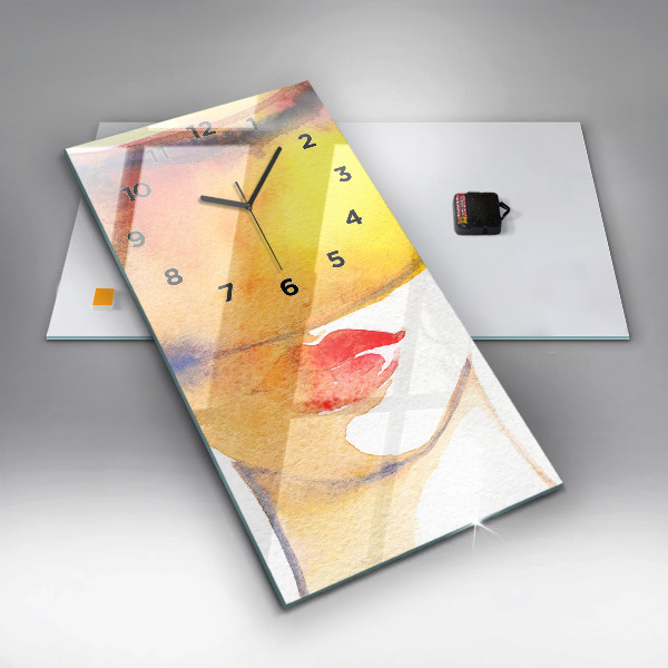 Zegar ścienny pionowy Kobieta w kapeluszu