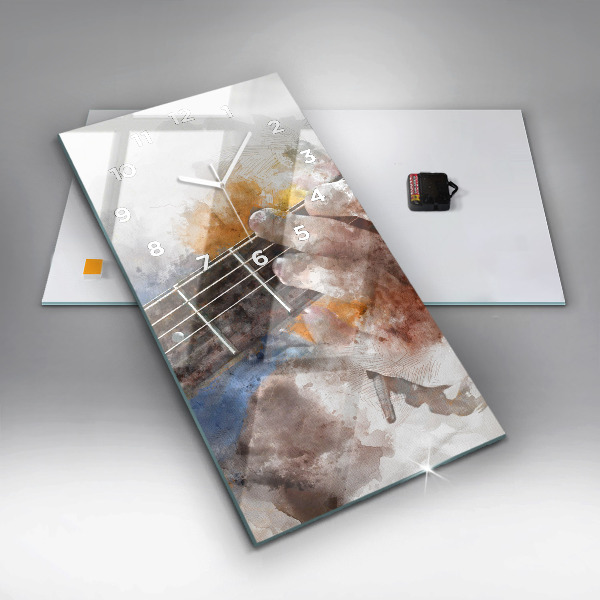 Zegar ścienny pionowy Grafika gitary