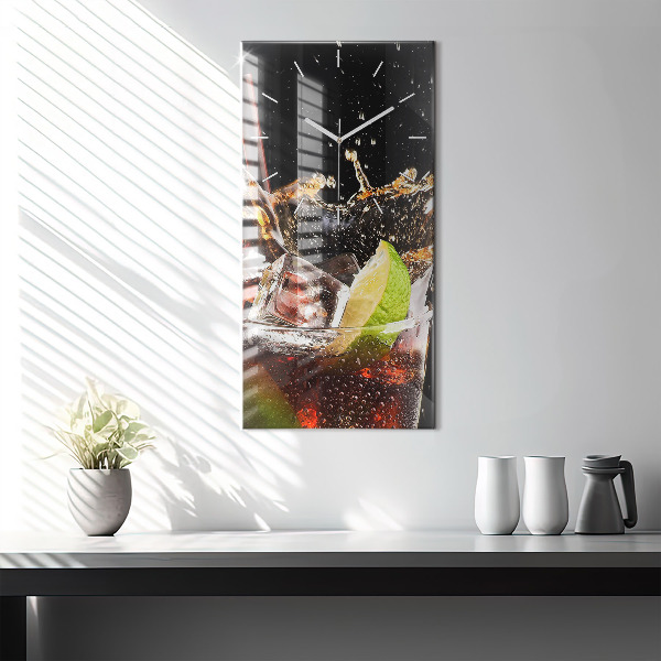 Zegar szklany pionowy Drink z lodem