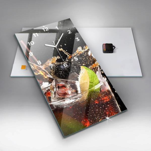 Zegar szklany pionowy Drink z lodem