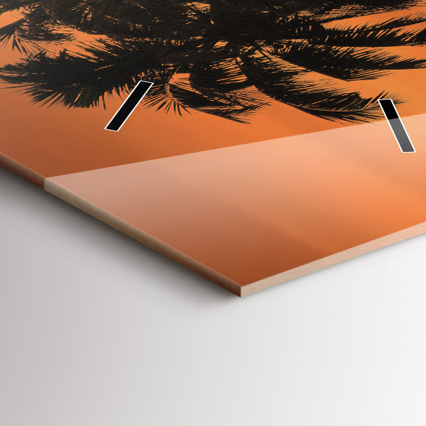 Zegar ścienny pionowy Zachód słońca i palmy