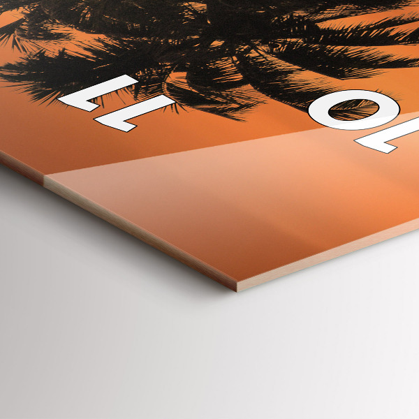 Zegar ścienny pionowy Zachód słońca i palmy