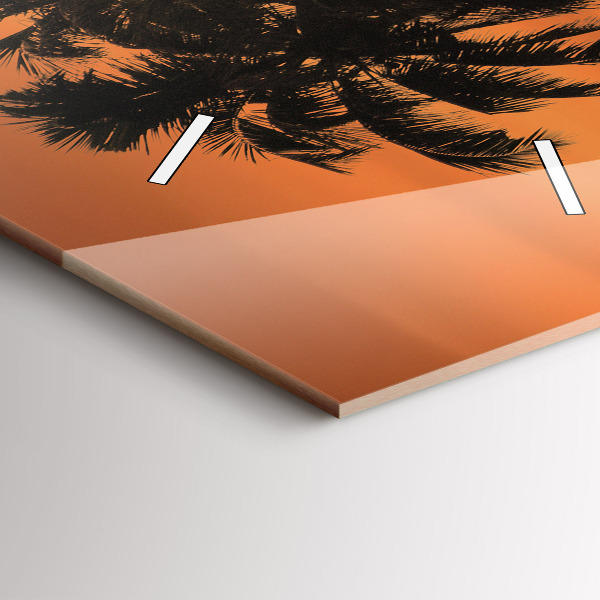 Zegar ścienny pionowy Zachód słońca i palmy