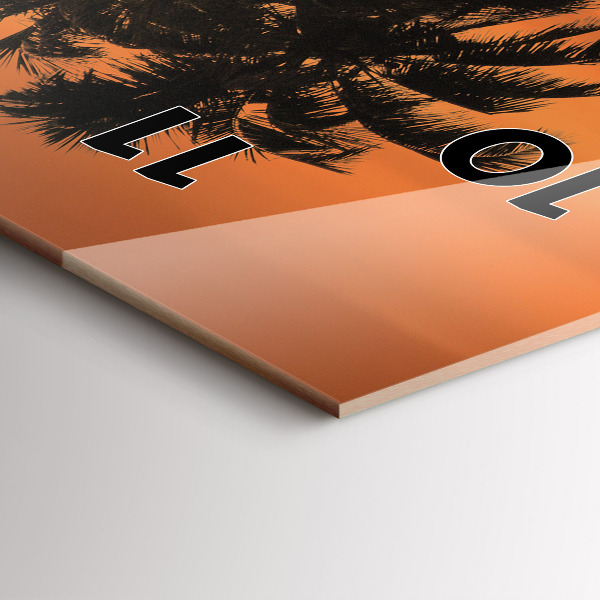 Zegar ścienny pionowy Zachód słońca i palmy