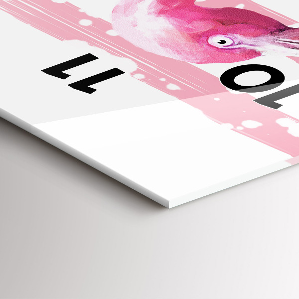 Zegar ścienny pionowy Grafika flaminga