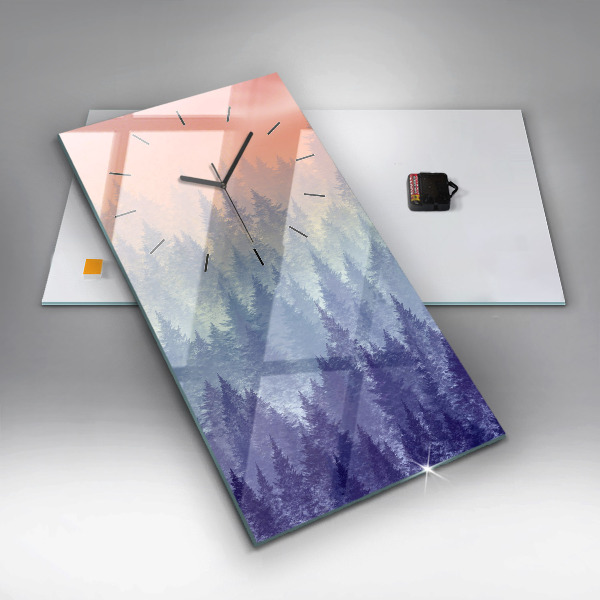 Zegar ścienny pionowy Las we mgle