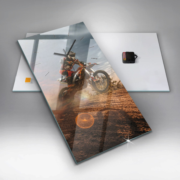 Zegar ścienny pionowy Mężczyzna na motocyklu