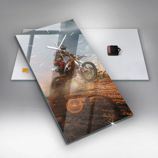 Zegar ścienny pionowy Mężczyzna na motocyklu