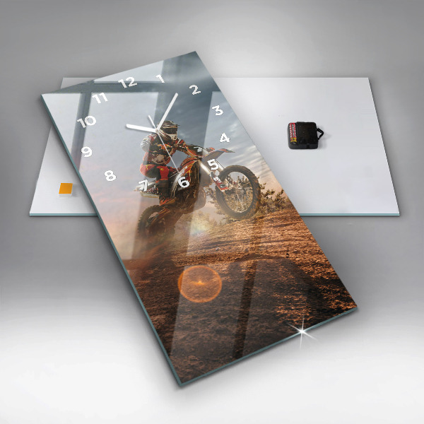 Zegar ścienny pionowy Mężczyzna na motocyklu