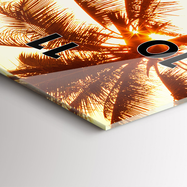 Zegar ścienny pionowy Słoneczne palmy