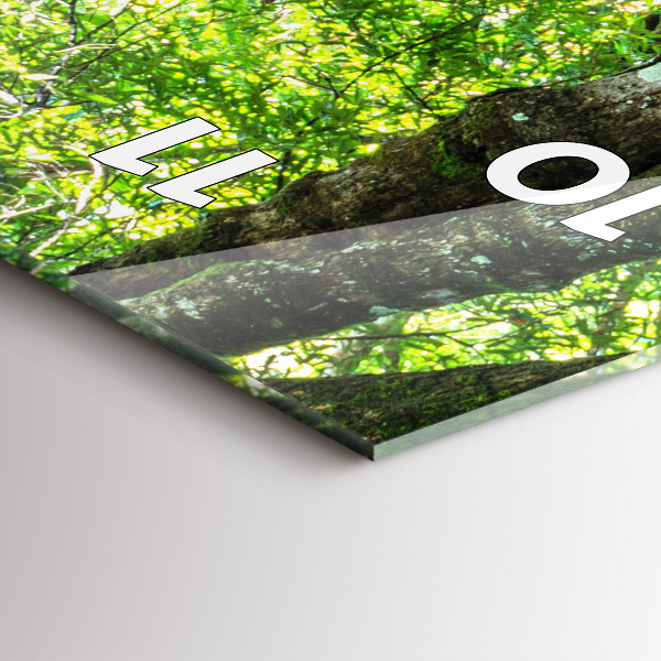 Zegar szklany pionowy Wodospad w lesie