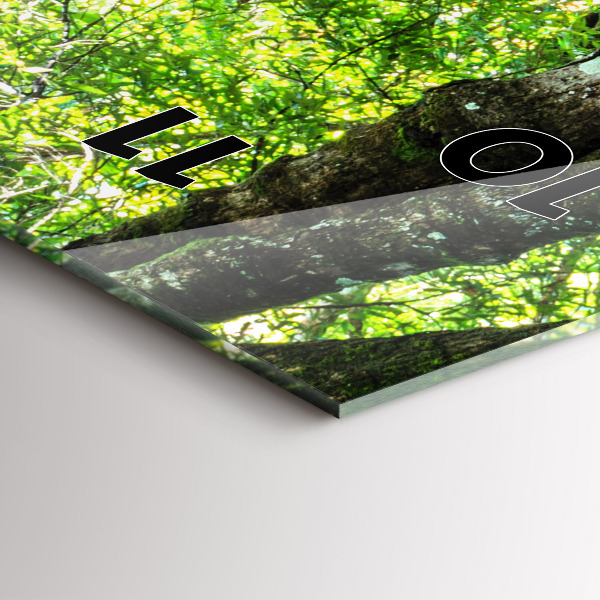 Zegar szklany pionowy Wodospad w lesie