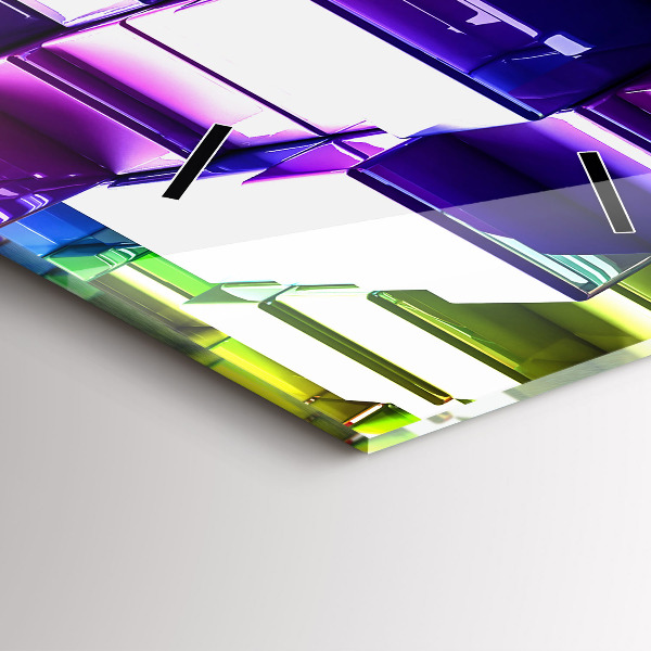 Zegar szklany pionowy Kolorowe kostki