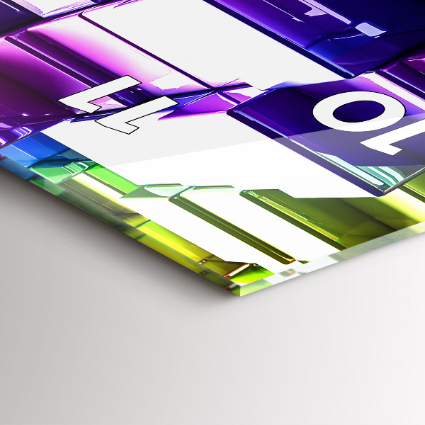 Zegar szklany pionowy Kolorowe kostki