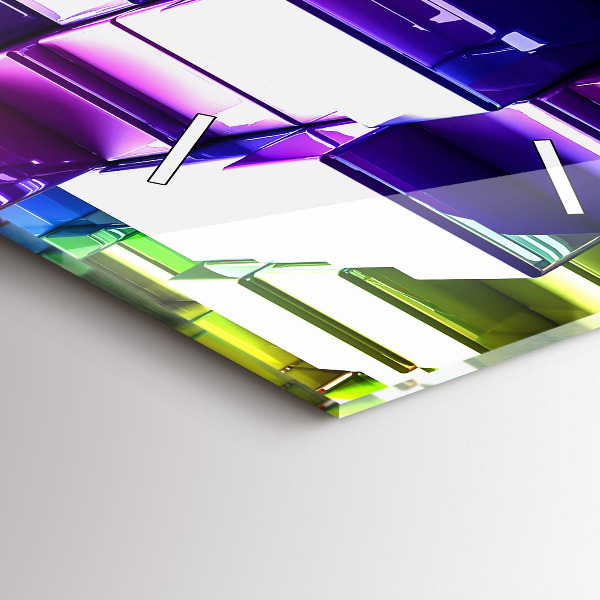 Zegar szklany pionowy Kolorowe kostki