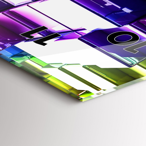 Zegar szklany pionowy Kolorowe kostki