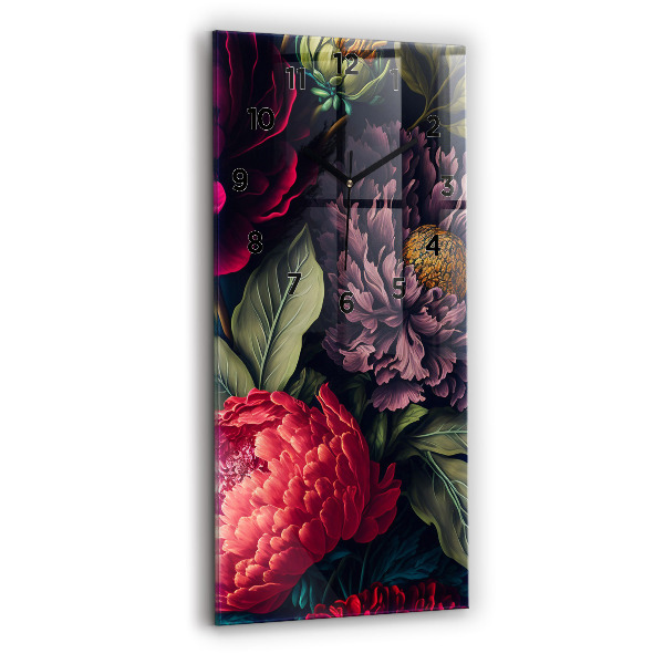 Zegar ścienny pionowy Vintage bukiet kwiatów