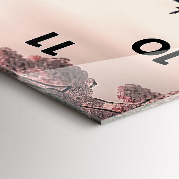 Zegar ścienny pionowy Wieża i kwiaty w Azji