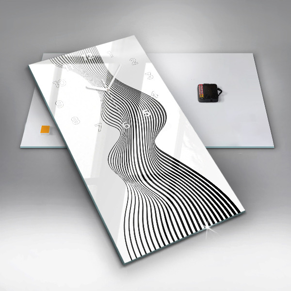 Zegar ścienny pionowy Sztuka czarno-biała