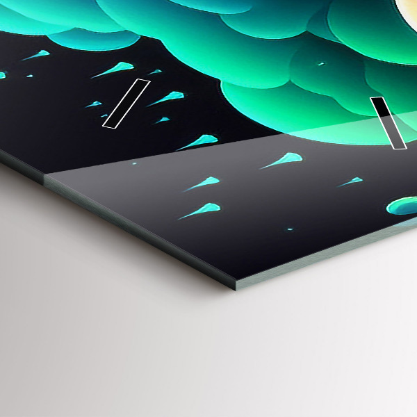 Zegar ścienny pionowy Neonowe grzyby