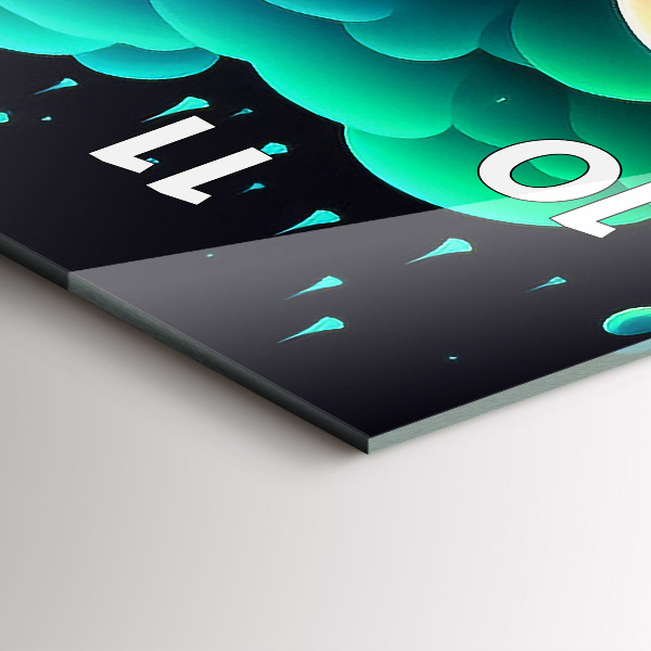 Zegar ścienny pionowy Neonowe grzyby