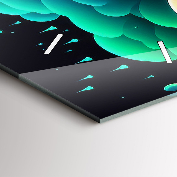 Zegar ścienny pionowy Neonowe grzyby