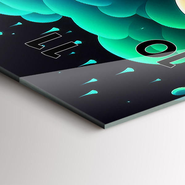 Zegar ścienny pionowy Neonowe grzyby