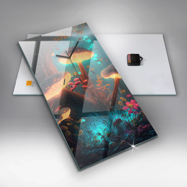 Zegar ścienny pionowy Las i magiczne grzyby