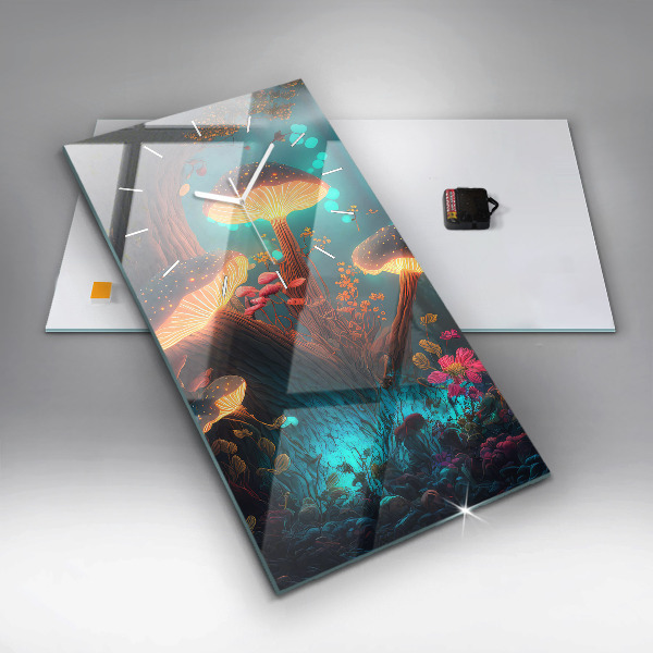 Zegar ścienny pionowy Las i magiczne grzyby