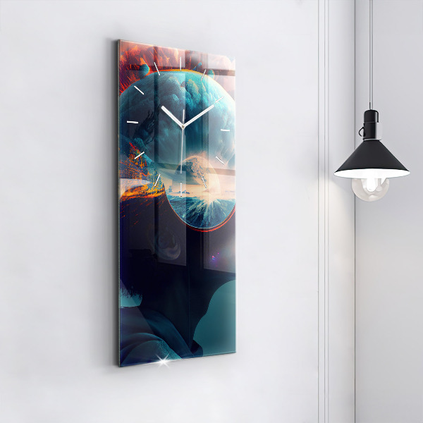 Zegar ścienny pionowy Futurystyczny świat