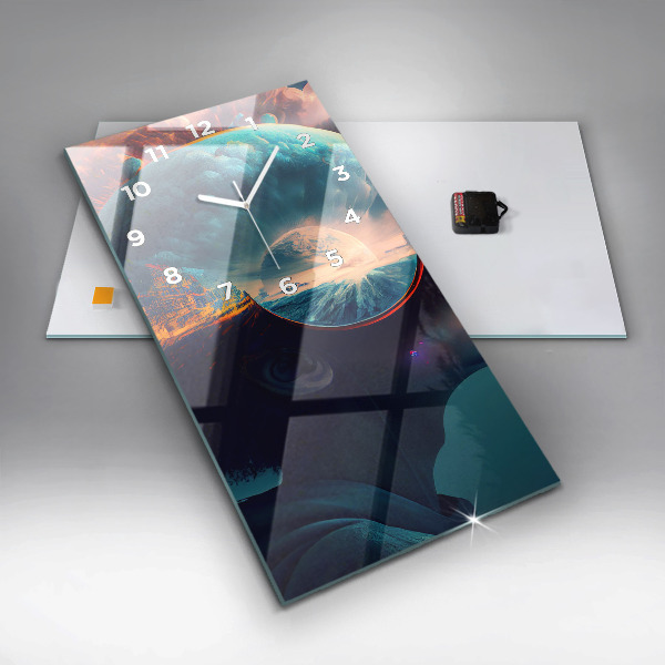 Zegar ścienny pionowy Futurystyczny świat