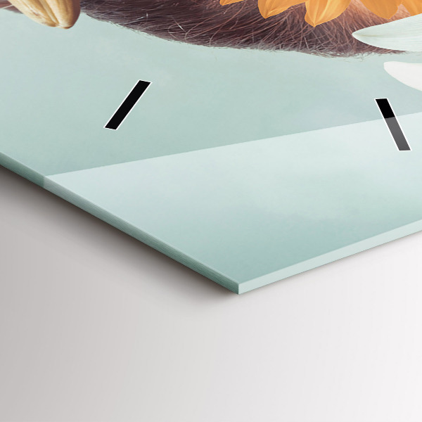 Zegar ścienny pionowy Kobieta z kwiatami