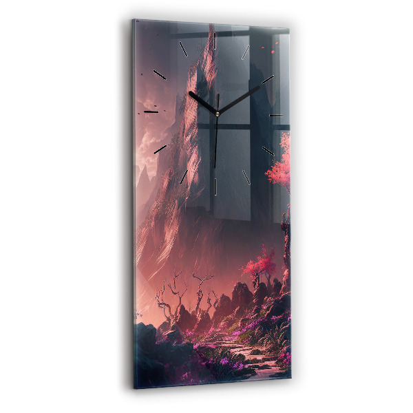 Zegar ścienny pionowy Magiczny las i góry