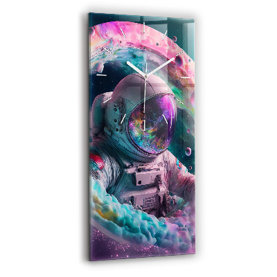 Zegar ścienny pionowy Kosmonauta i barwne obłoki