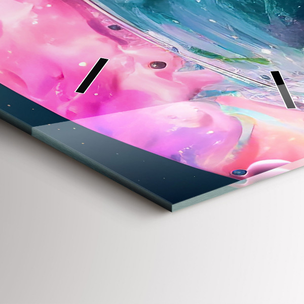 Zegar ścienny pionowy Kosmonauta i barwne obłoki