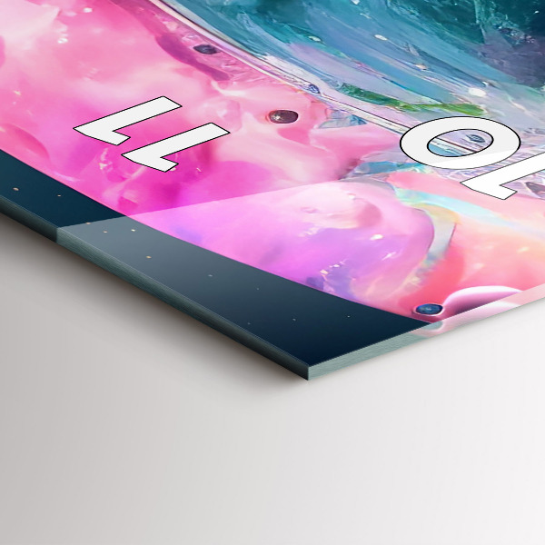 Zegar ścienny pionowy Kosmonauta i barwne obłoki