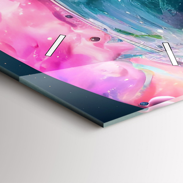 Zegar ścienny pionowy Kosmonauta i barwne obłoki