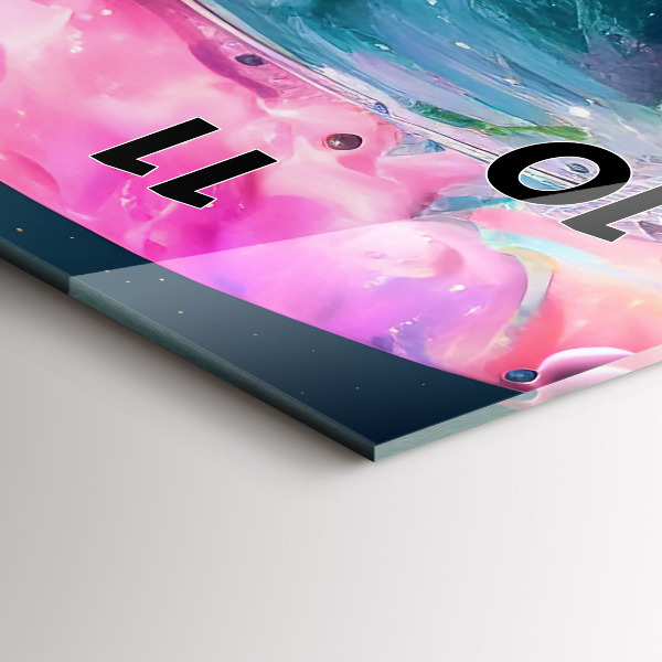 Zegar ścienny pionowy Kosmonauta i barwne obłoki