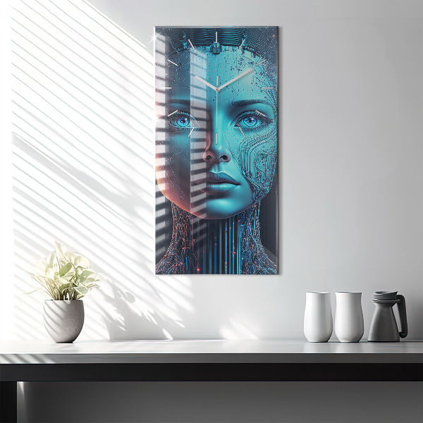 Zegar ścienny pionowy Sztuczna inteligencja