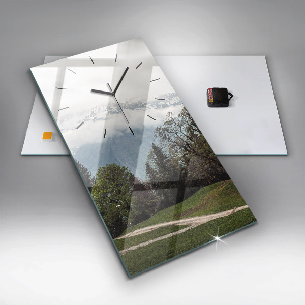 Zegar ścienny pionowy Widok na góry