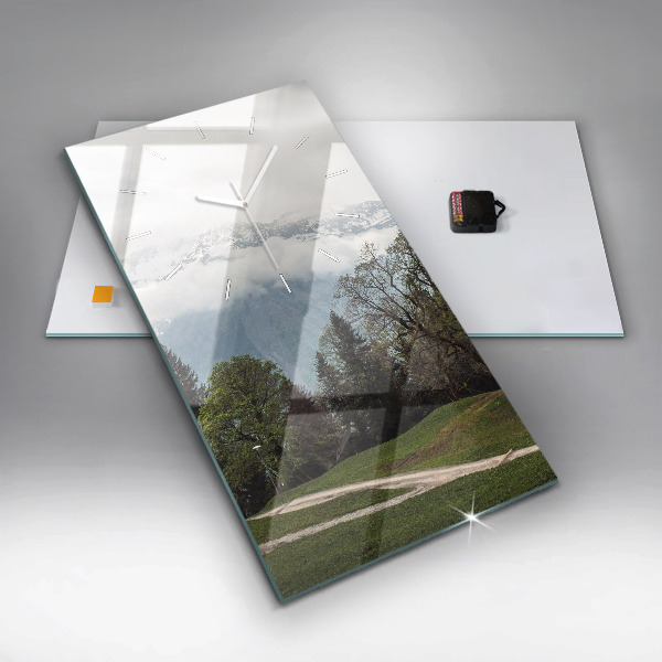 Zegar ścienny pionowy Widok na góry